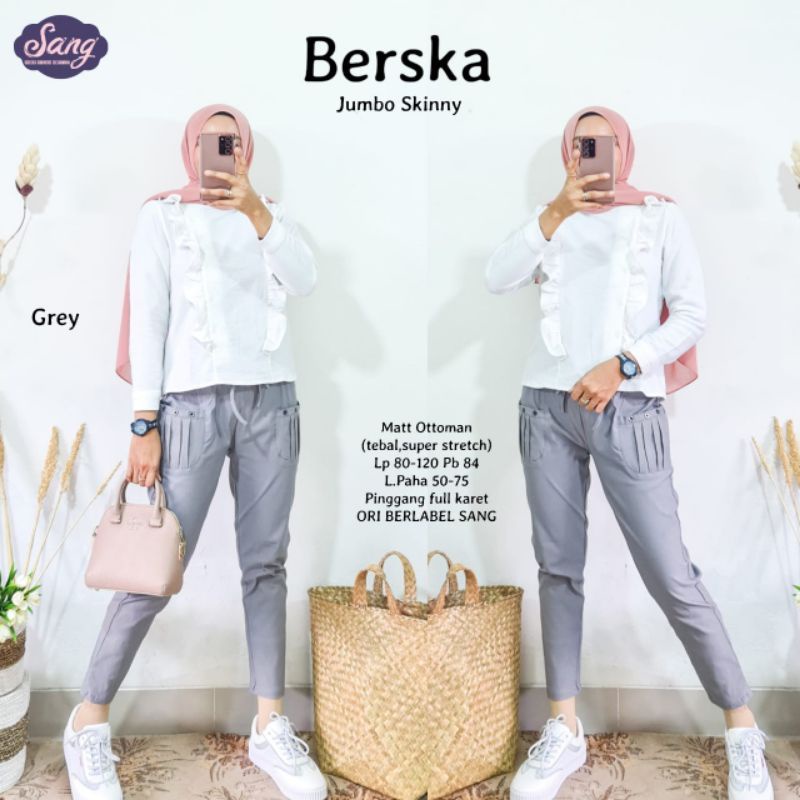 CELANA BAGGY PANTS TWILLBERSKA JUMBO SKINNY BY SANG LABEL - CELANA JUMBO WANITA - CELANA PANJANG