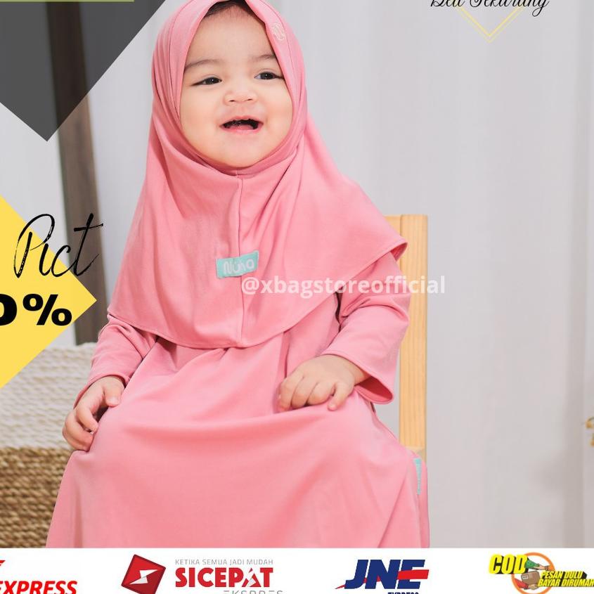 ☜ Gamis Anak Perempuan Murah Fashion Set Anak Muslim Gamiset daily Nuha Candy Rose XS 6-11 bulan ✈