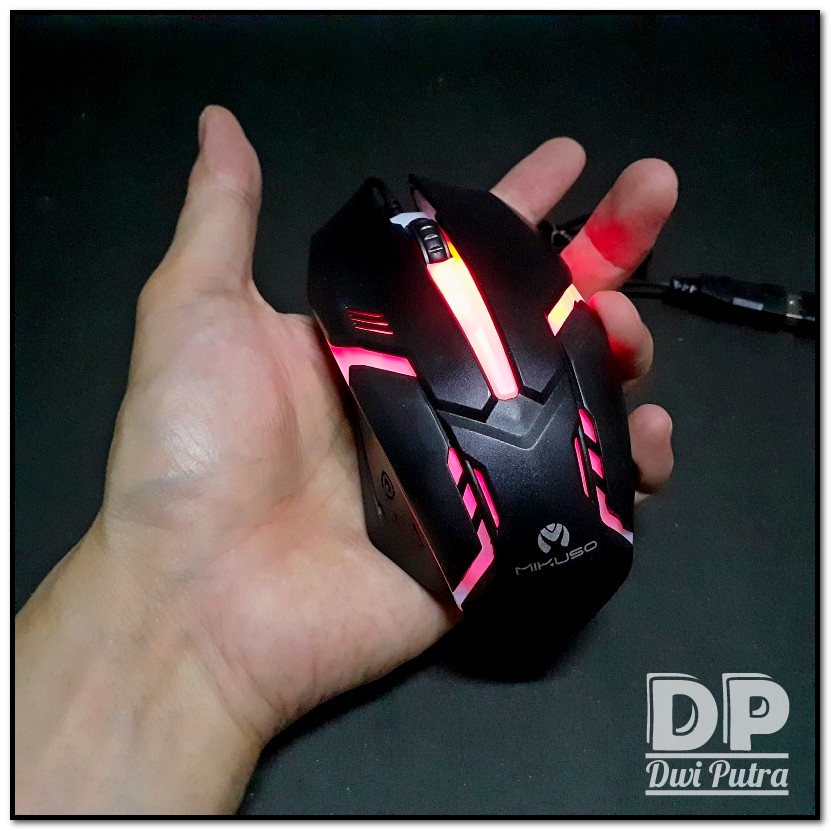 MOUSE MIKUSO MOS-379U // BREATHING LIGHT LED GAMING // USB OPTICAL KABEL CABLE // 1200 DPI MOS 379U