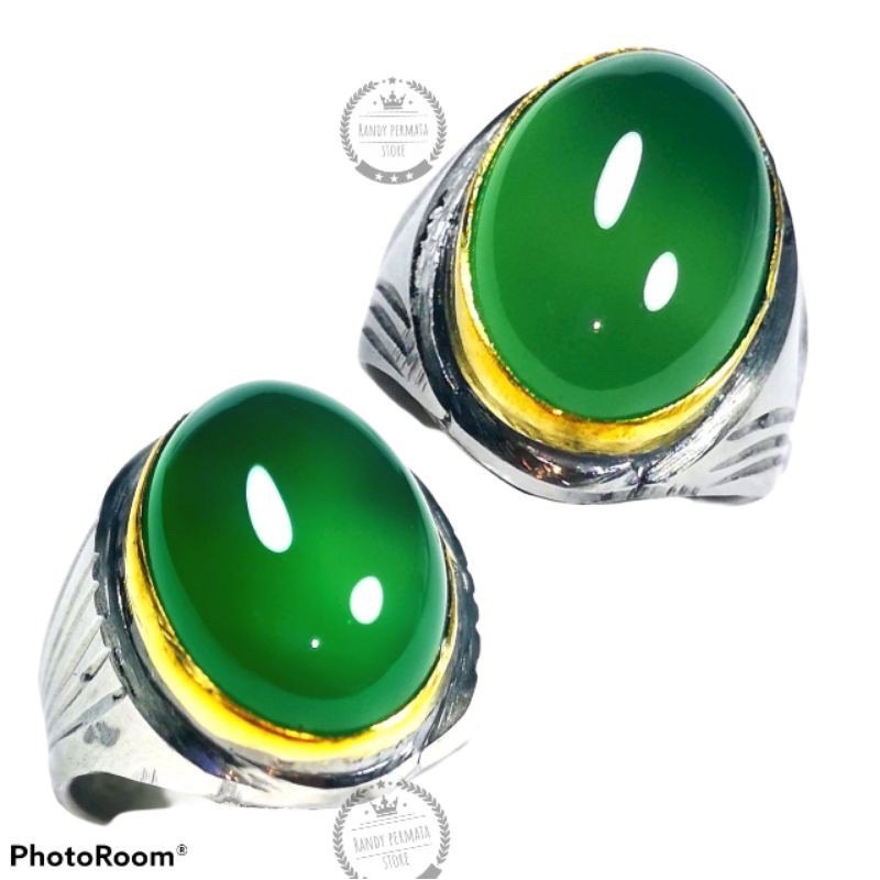 Cincin Pria COD//Batu Cincin Hejo Sungai Dareh Pucuk Pisang Terlaris Super Mewah Crystal Termurah