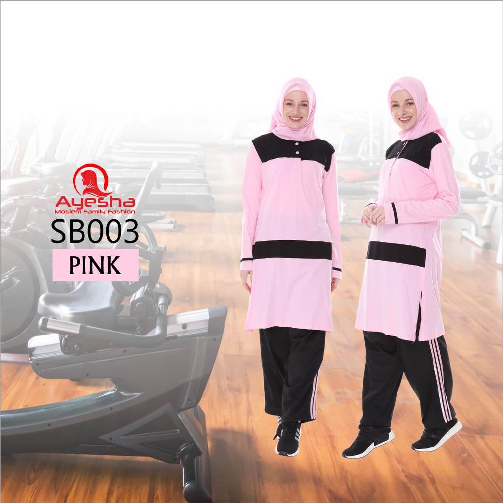New Setelan Baju Olahraga Muslim Muslimah Ayesha / Pakaian Olahraga Wanita 100% Original SBO03