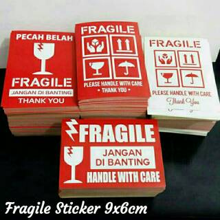 Stiker Fragile Pecah  Belah  Jangan  Di  banting  Sarana 