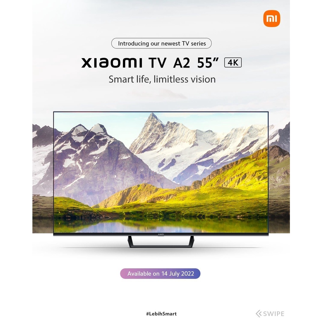 Xiaomi Mi TV A2 55&quot; Inch 4K UHD Dolby Vision HDR Android TV Garansi Resmi 1 Tahun - Support TV Digital