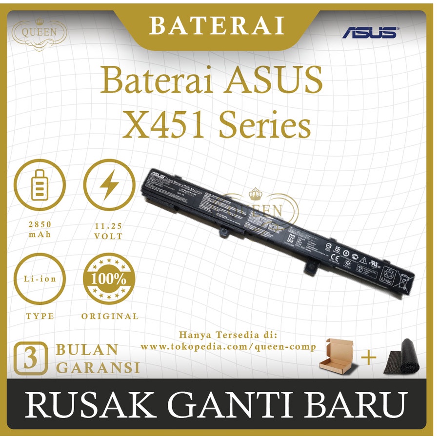 Baterai Laptop Asus X451 X451C X451CA X551 X551C A31N1319 Original
