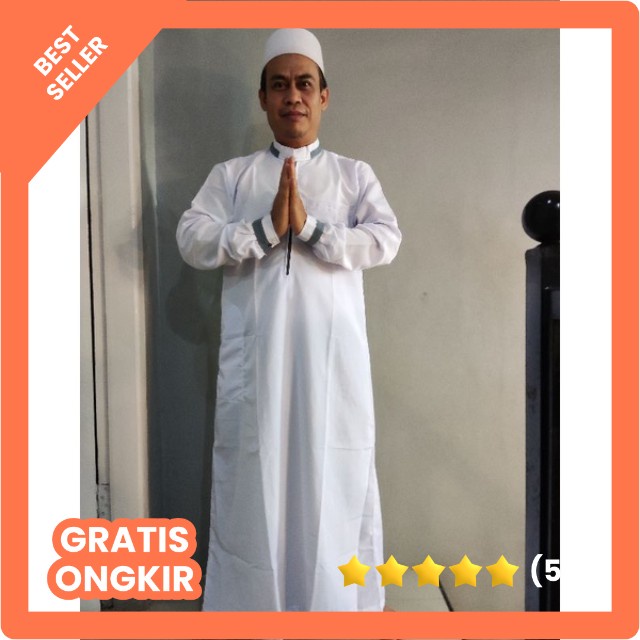 jubah pria manset- koko jubah pria muslim,jubah pria dewasa, gamis pria dewasa-fashion muslim-baju koko lengan panjang-jubah termurah-jubah alharomain-baju jubah muslim-4