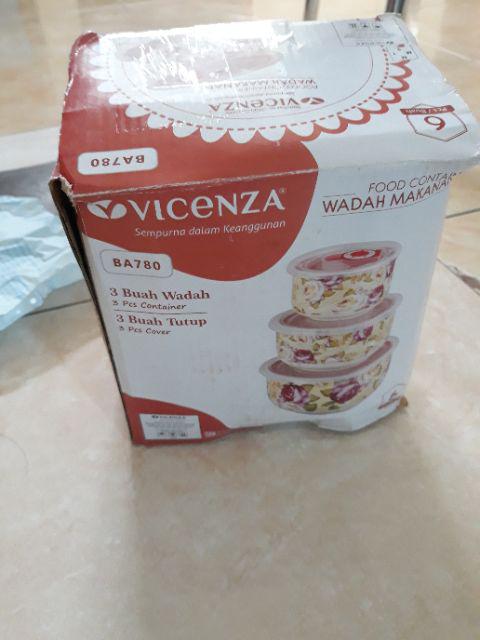 Vicenza Food Container Ba780 Motif Mawar & Melati - Garansi Original Tempat Makanan Bekal