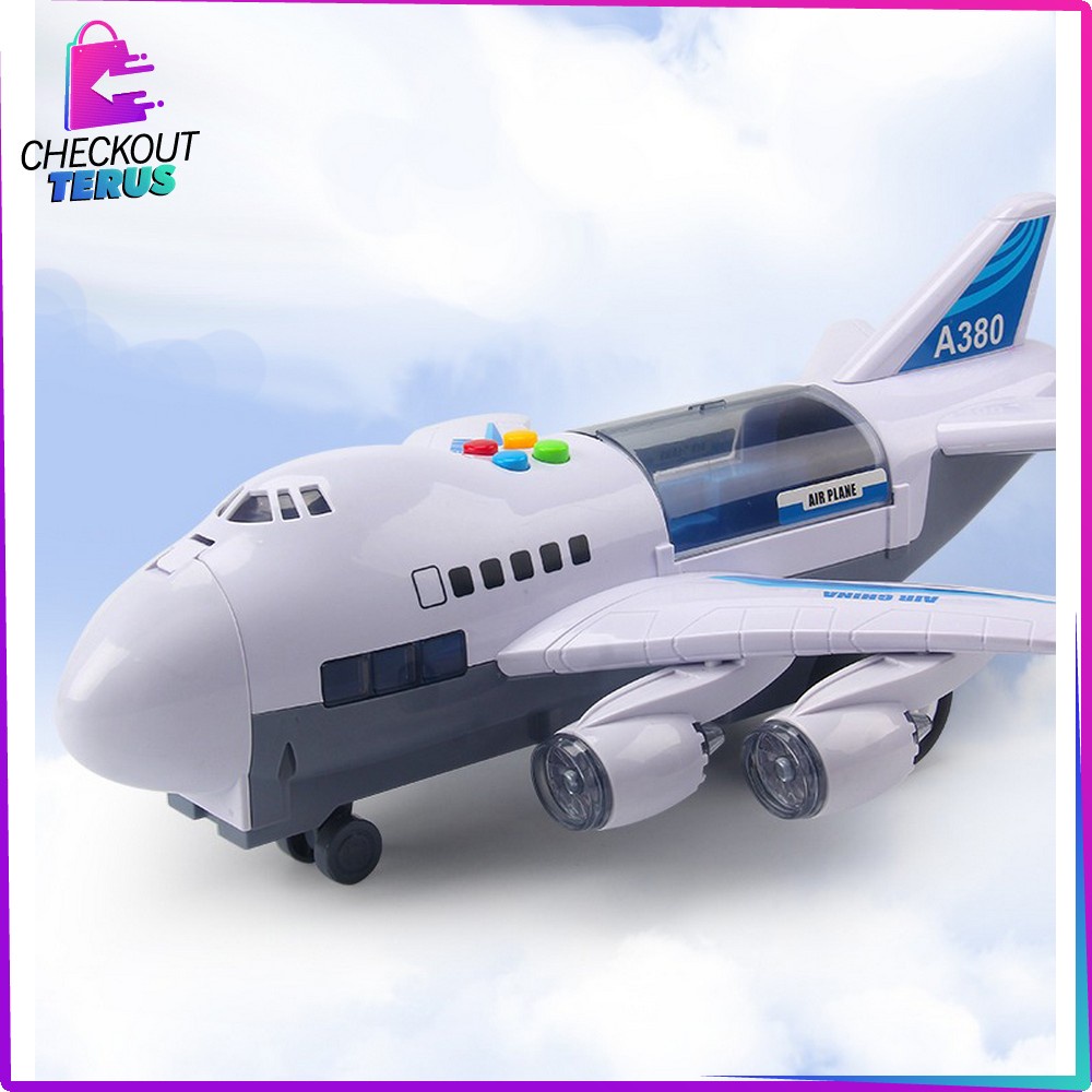 CT M226 M229 Mainan Pesawat Terbang Inersia Plane assemble Musik Flash Airbus DIY Helicopter Mobil Bongkar Pasang Mainan Anak