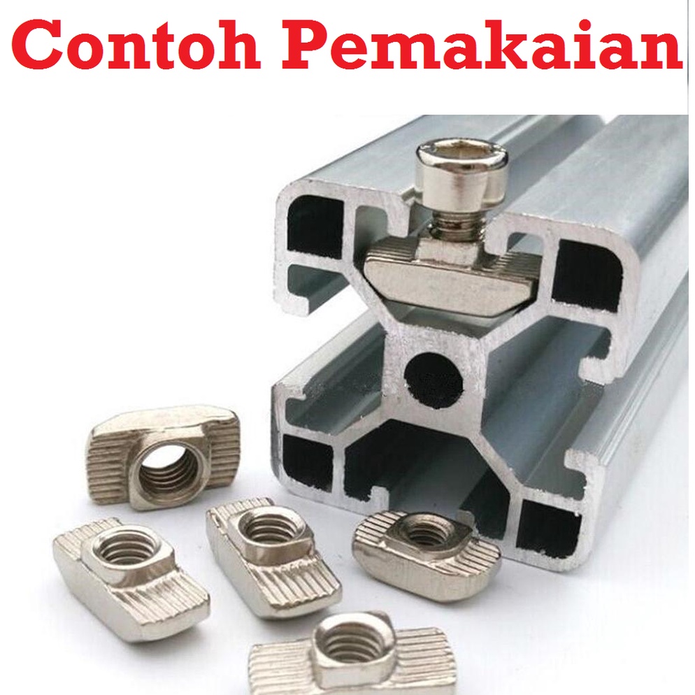 [HAEBOT] Nut Hammer Mur Kotak Aluminium Profile 2020 M3 M4 M5 3 4 5 mm Biasa AP2020 Pengunci AP 2020 20mm T Slot V Frame CNC 3D Printer Mesin Otomasi