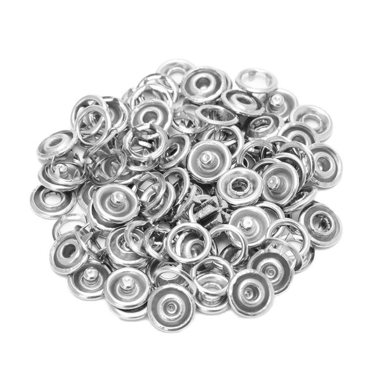 Mary 100Pcs Ring Snap Metal 9.5mm