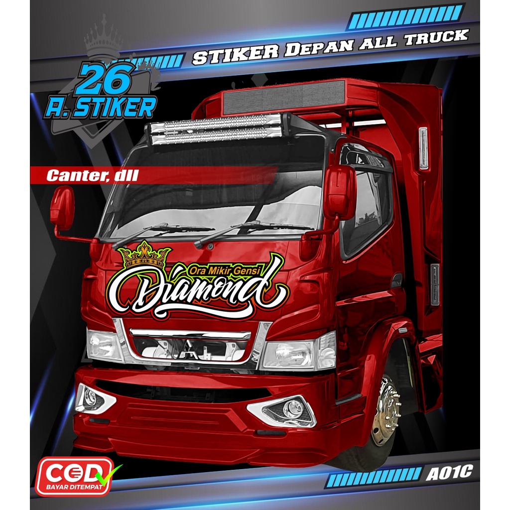 Jual Stiker Decal Kabin Depan Diamond All Truk Custom Canter Ragasa