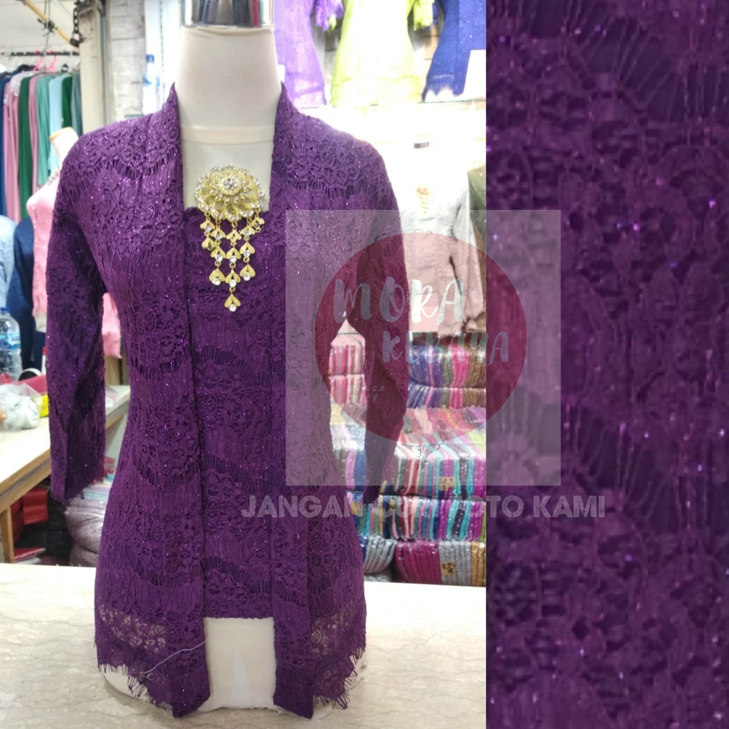 kebaya kutu baru lengan 7/8_kebaya brukat_kebaya_kebaya kutu baru modern_kebaya encim_kebaya wisuda murah-VIOLET