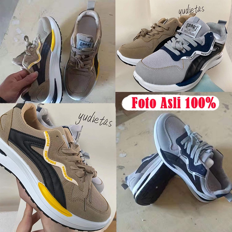 【COD】 Sepatu Sneakers Pria Sepatu Pria Sneakers Sepatu Lari Olahraga Sport Running Jogging  Sepatu Sport Pria