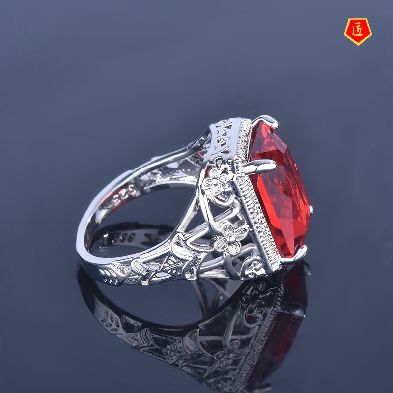 [Ready Stock]Vintage Ruby Ring Elegant Graceful