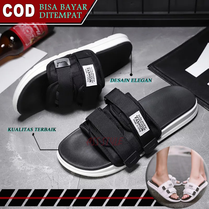 Sandal Selop Slip On Sendal Slop Slide Couple Pria Wanita Korean Style Korea Sndal Fashion Cewek Cow