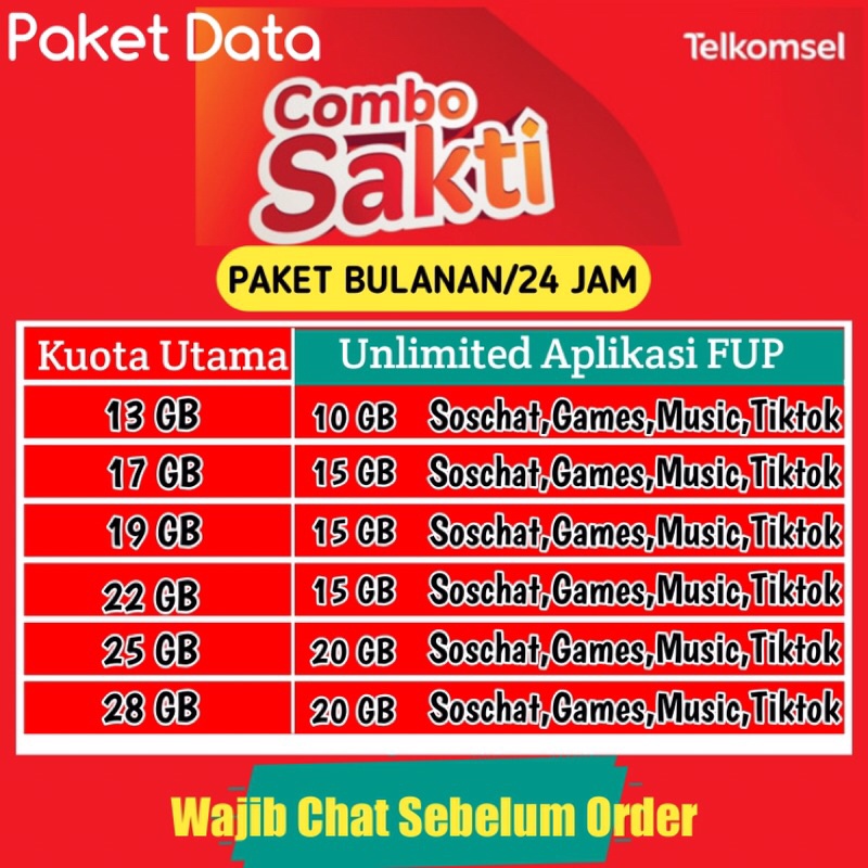 PAKET DATA TELKOMSEL COMBO SAKTI UNLIMITED