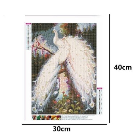 DIY Full Drill Diamond Painting - 5D 2 White Peafowl Stitch Kit