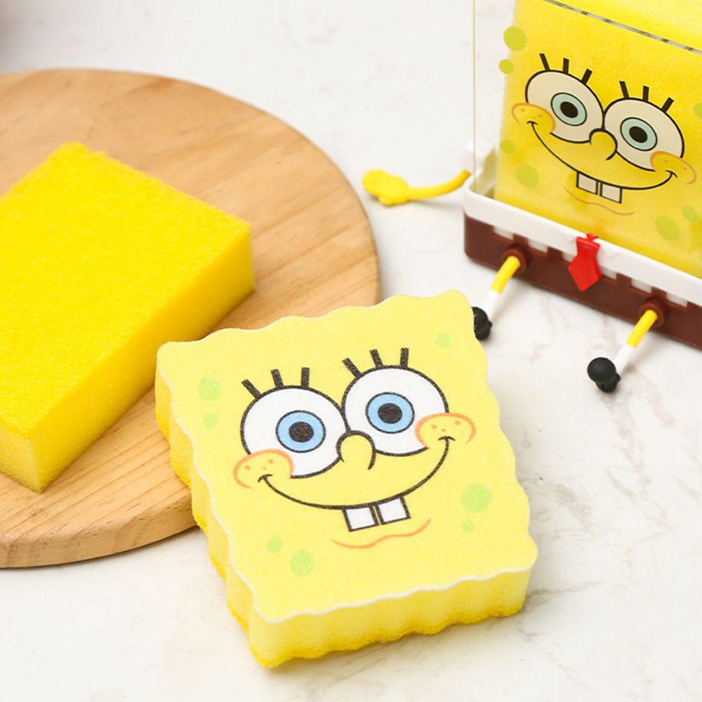 QUINTON Holder Spons SquarePants Kartun Keranjang Saringan Kecil Dengan Spons Aksesoris Dapur Drain Rack