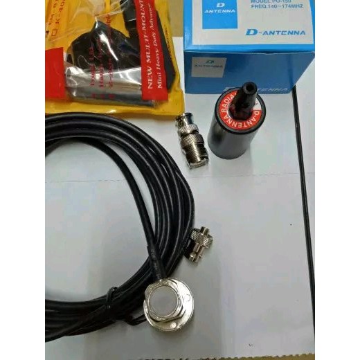 PAKET ANTENA LARSEN PLUS KABEL RG 58  BREKET JEPIT DAN KONECTOR HT