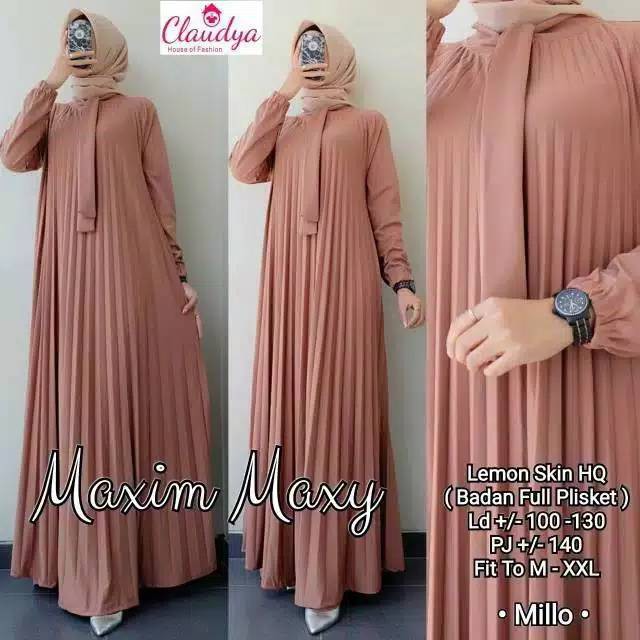 Gamis Plisket Paulina Jumbo / Baju Muslim Dewasa Jumbo