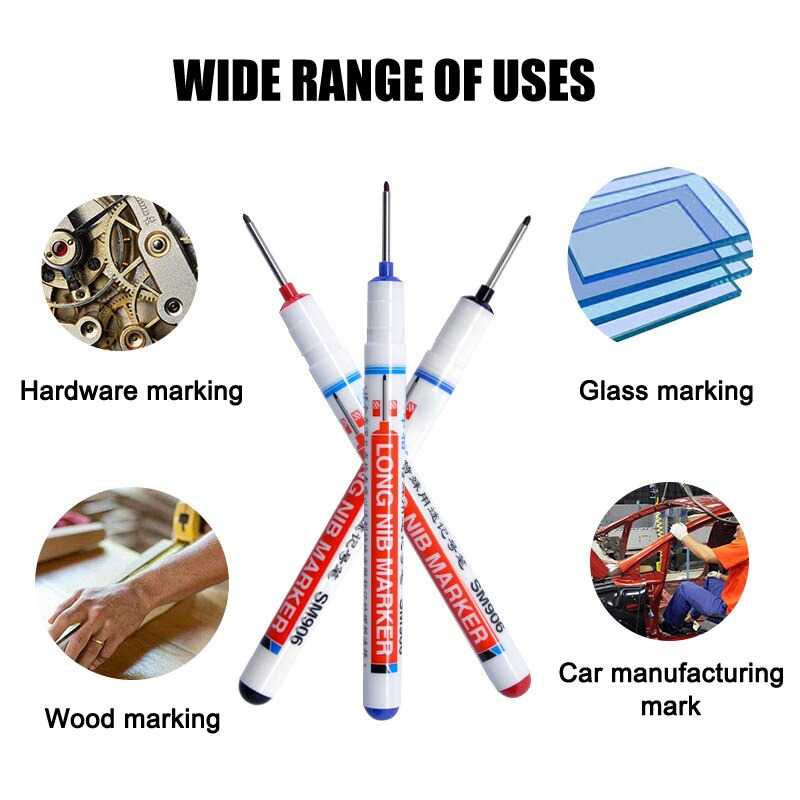 Pena Penanda Lubang Dalam Spidol Dekorasi Plastik Kaca Kayu Metal Waterproof Kepala Panjang