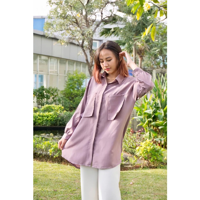 RX FASHION - Areum Korean Oversize XXL Shirt KATUN TWISTCONE / KEMEJA POCKET OVERSIZE / Kemeja LENDERS /  Blouse AULYS KOREAN OVERSIZE / niki shirt 2001 - NN