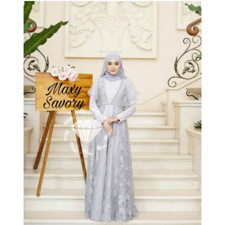 Baju Gamis Brukat Wanita Remaja Terbaru 2022 Model Kekinian Pesta Kondangan Bahn Moscrep Kombi Broka