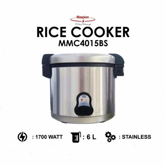 Maspion MMC4015BS Rice Cooker Magic Com Jumbo 6 Liter