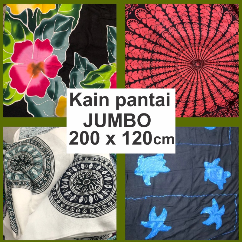 Kain Sarong Pantai Bali ( Painting ) JUMBO 200X120 CM