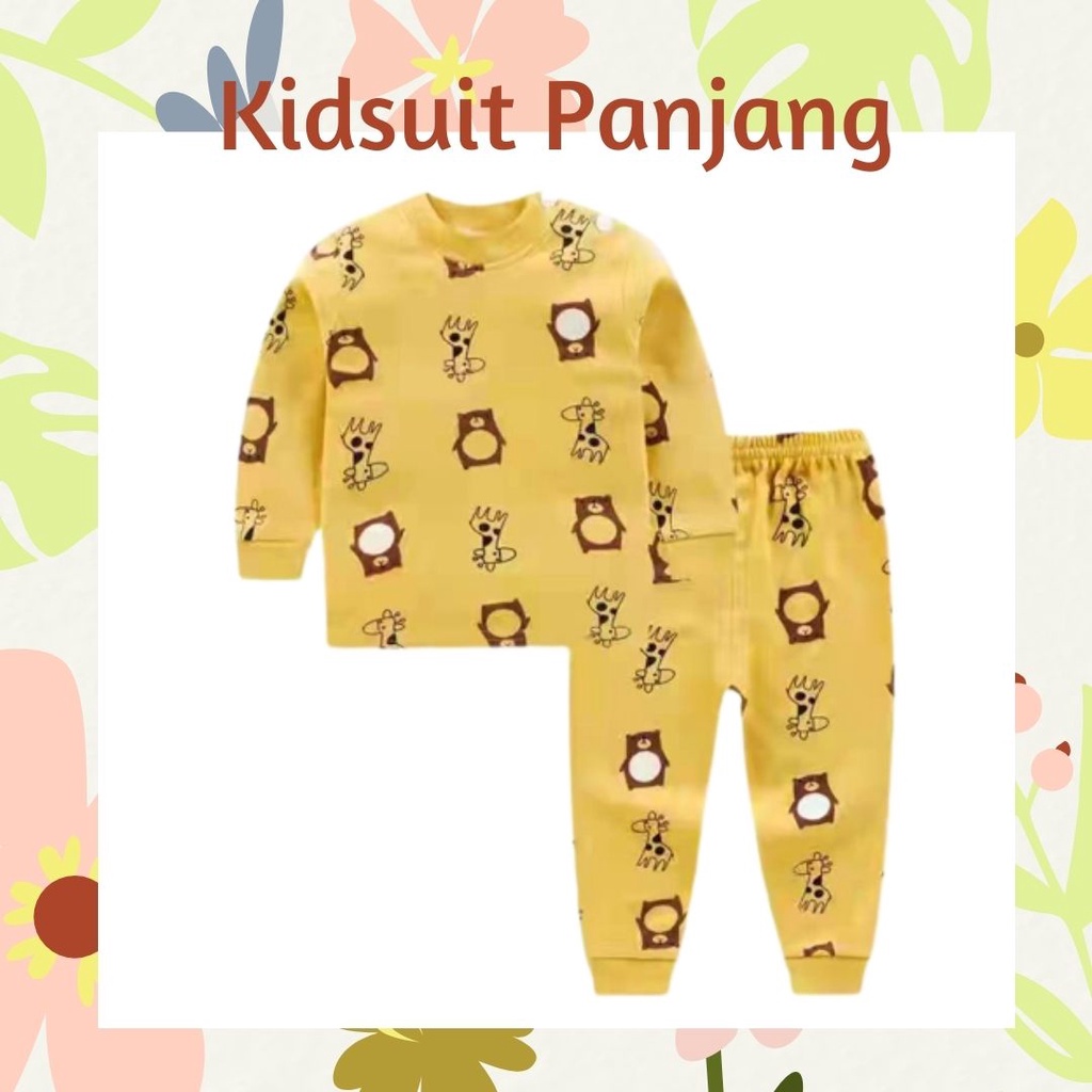 Plazababyku KIDS SUIT PANJANG H5 Setelan Anak Bahan Kaos Lengan + Celana Berkualitas Import NEW3