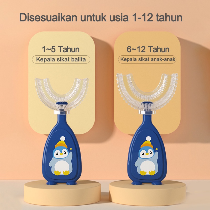 Sikat gigi anak/Sikat gigi anak Bahan silikon tipe U/Sikat gigi silikon anak/Training Toothbrush L59/60