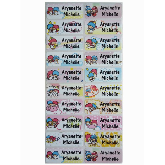 

Stiker Label Nama Anak Waterproof Little Twin Star Bintang Size M dan L