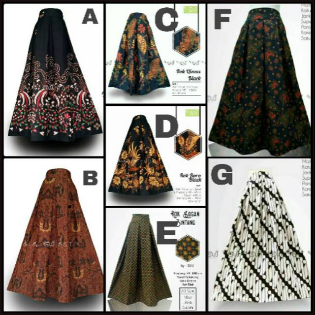 ROK PANJANG KLOK SOGAN RAMPEL BATIK BAWAHAN KEBAYA MOTIF JARIK