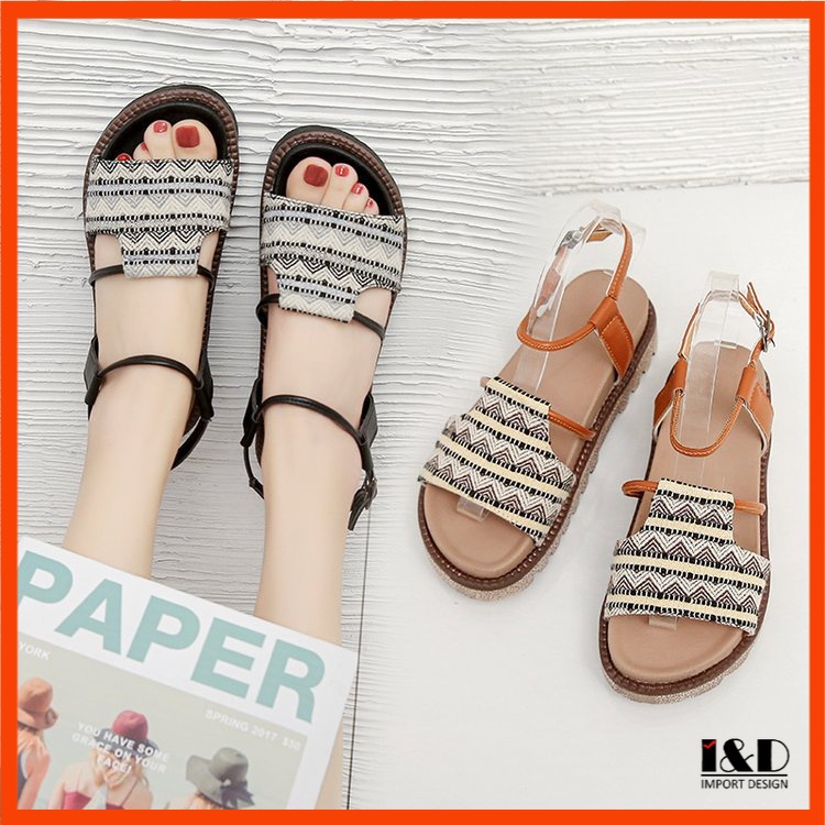 [ Import Design ] Sepatu Sandal Batik Wanita Import Premium Quality ID146