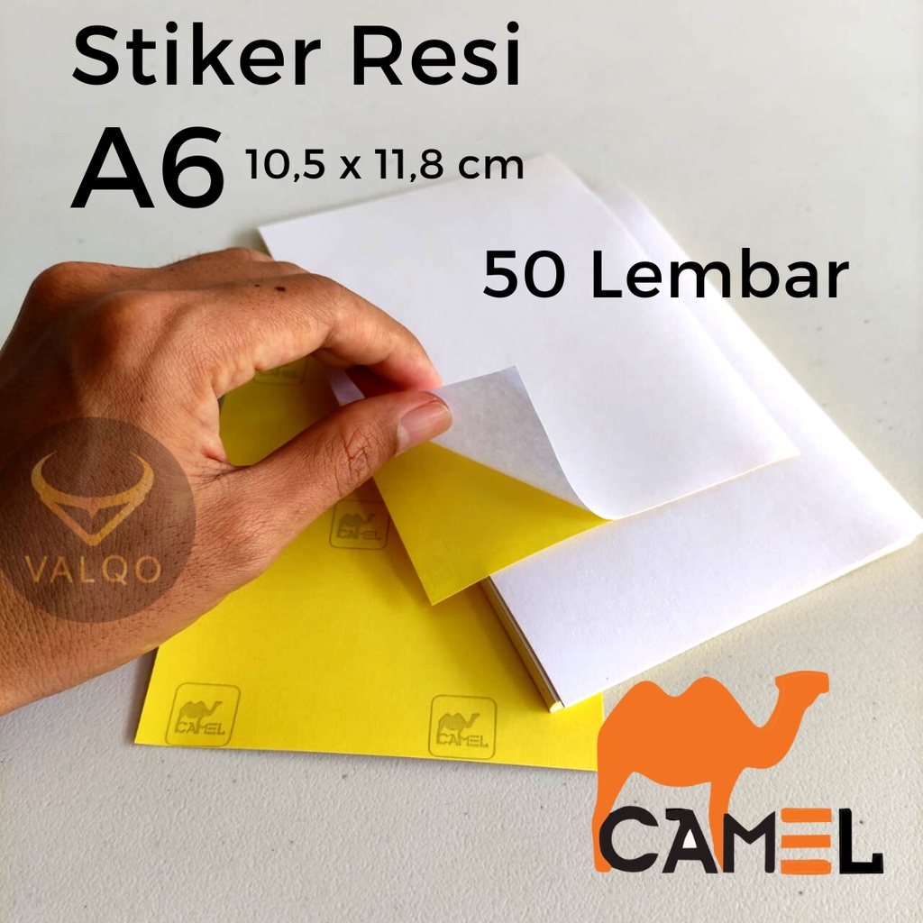 VALQO 50 lembar Kertas Stiker Label Resi Ukuran A6 Thermal