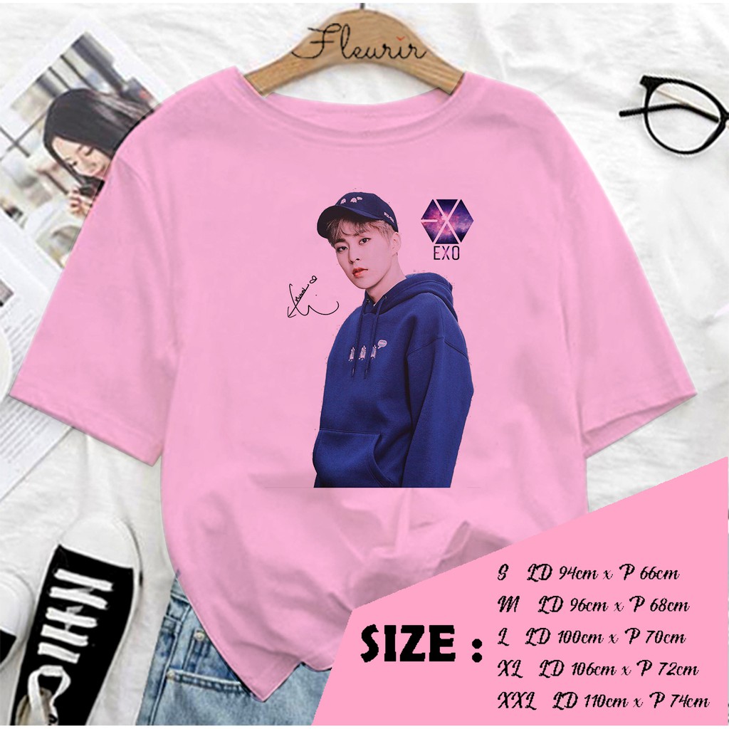 FLEURIR - KAOS KPOP XIUMIN EXO KOREA OVERSIZE KATUN KAOS WANITA DEWASA TUMBLR TEE UNISEX JUMBO