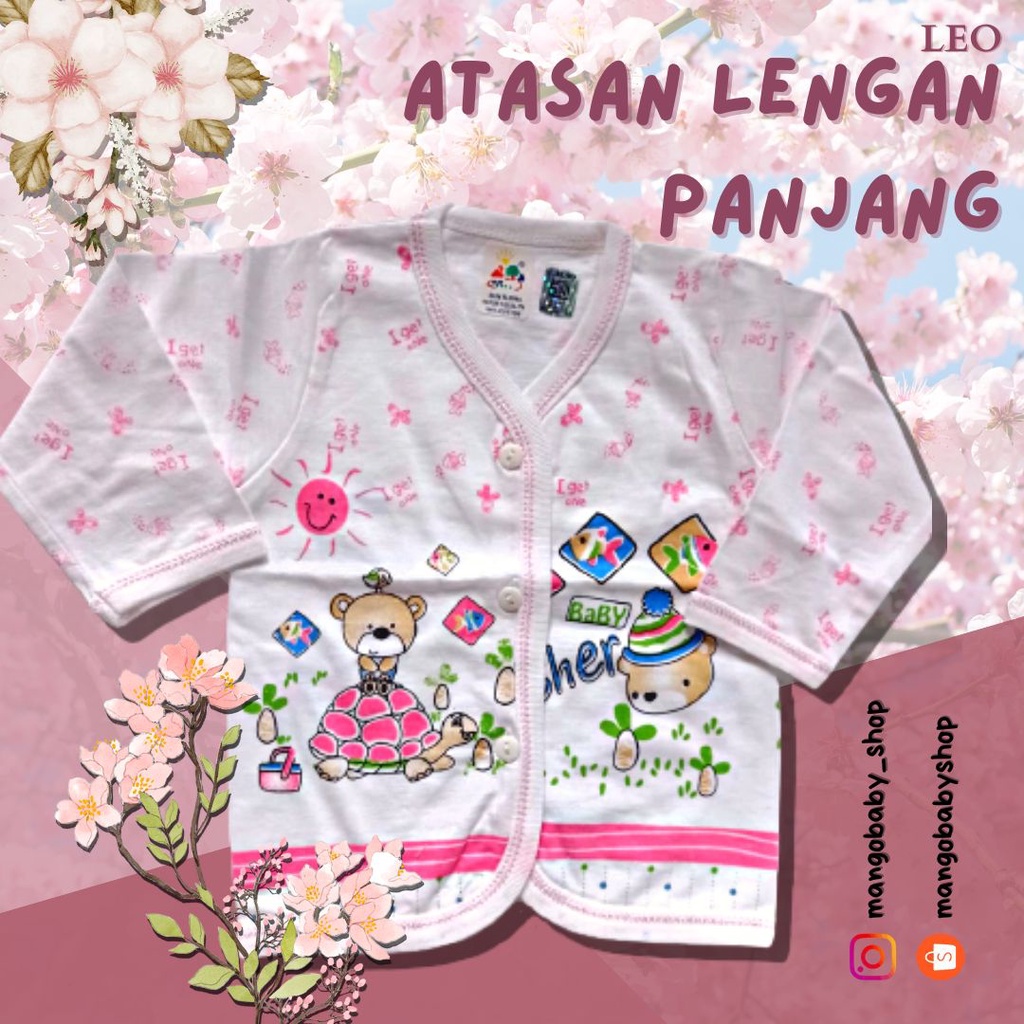 LEO | BAJU ATASAN ISI 3 PCS LENGAN PANJANG BABY BAYI NB NEWBORN MOTIF LUCU KATUN BAJU TIDUR PIYAMA PAJAMA ANAK