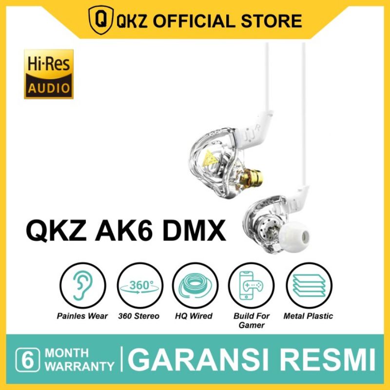 QKZ AK6 DMX with Mic Basshead HIFI Sound In Ear Monitor Earphone IEM Not AK6 Pro Max