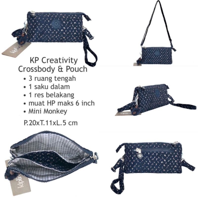 Pouch Dompet Tas selempang wanita k1pling Kp creativity clutch