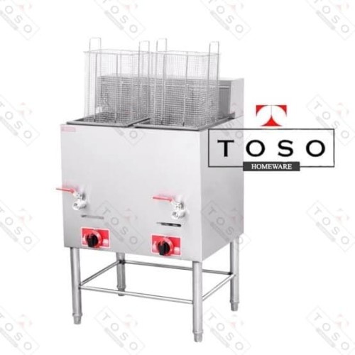 2 Fryer 2 Basket Standing Gas Deep Fryer Crown Kompor Penggorengan diskon