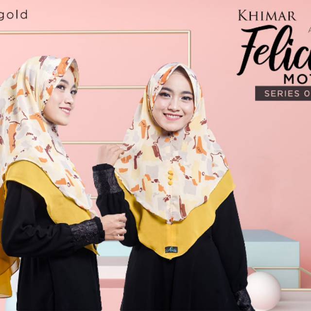 Khimar Felicia Motif cantik by Azamka hijab