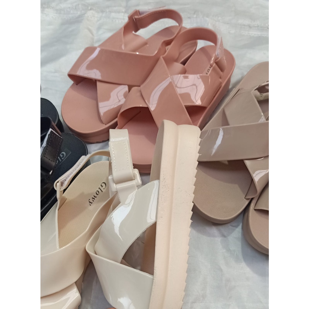 sandal tali silang glosy sendal wedges perempuan ori produk impor