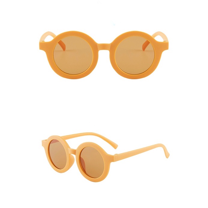 Kacamata Anak Sunglasses Bayi Balita Kids Baby Cute Anti UV Ootd Fashion Gaya Retro Bulat Fashion Anak Cowok Cewek-4