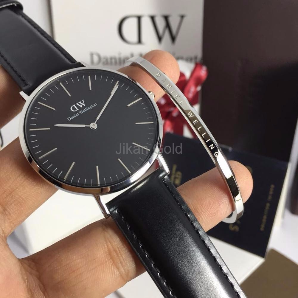 Daniel Wellington Classic silver sheffield 40mm plus Gelang original