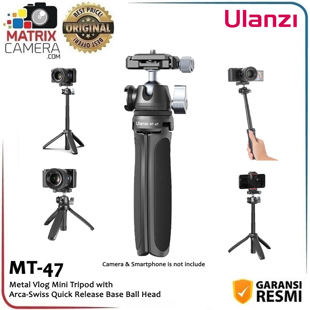 Ulanzi MT-47 Metal Vlog Mini Tripod with Arca Swiss Ball Head