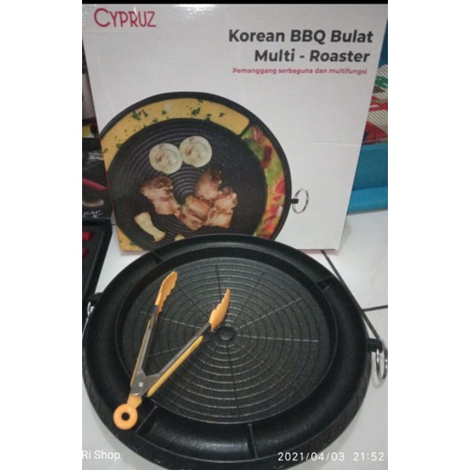 READY Alat Pemanggang/Grill pan/Alat BBQ ORI Cypruz Korean Roun BBQ grill Antilengket muat banyak