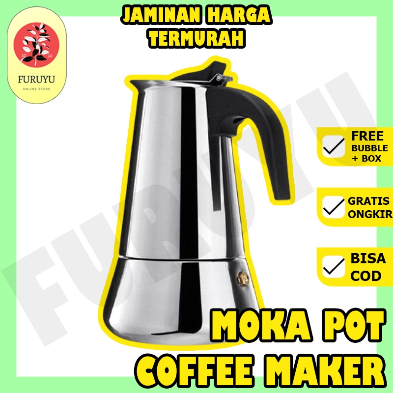 Alat Mesin Teko Pembuat Kopi Espresso Mokapot Moka Pot Cofee Coffe Cofee Coffee Maker 300mL 6cup