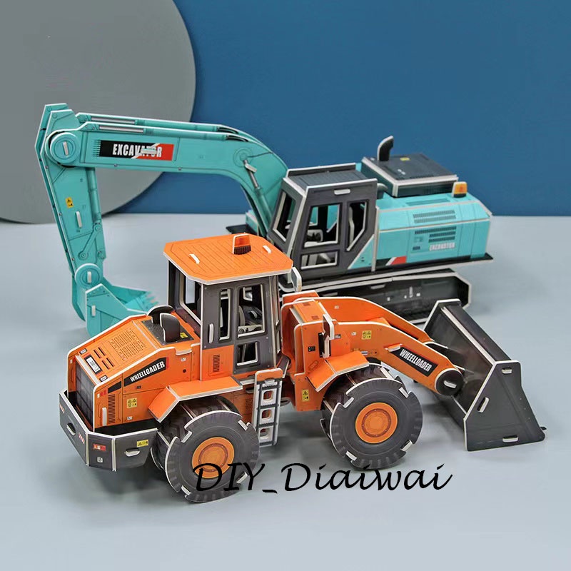 PUZZLE 3D FOAM ukuran Besar EXCAVATING | LOADER TRUCK Mainan Edukasi Anak Puzzle 3D