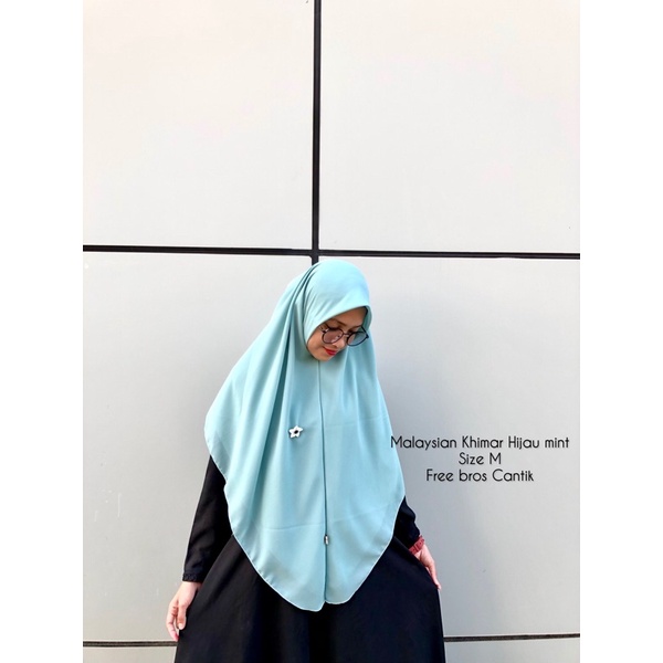 [COD] MALAYSIAN KHIMAR MATERIAL BABYDOLL ARMANY BY RURIHIJABSYARI-Hijau mint