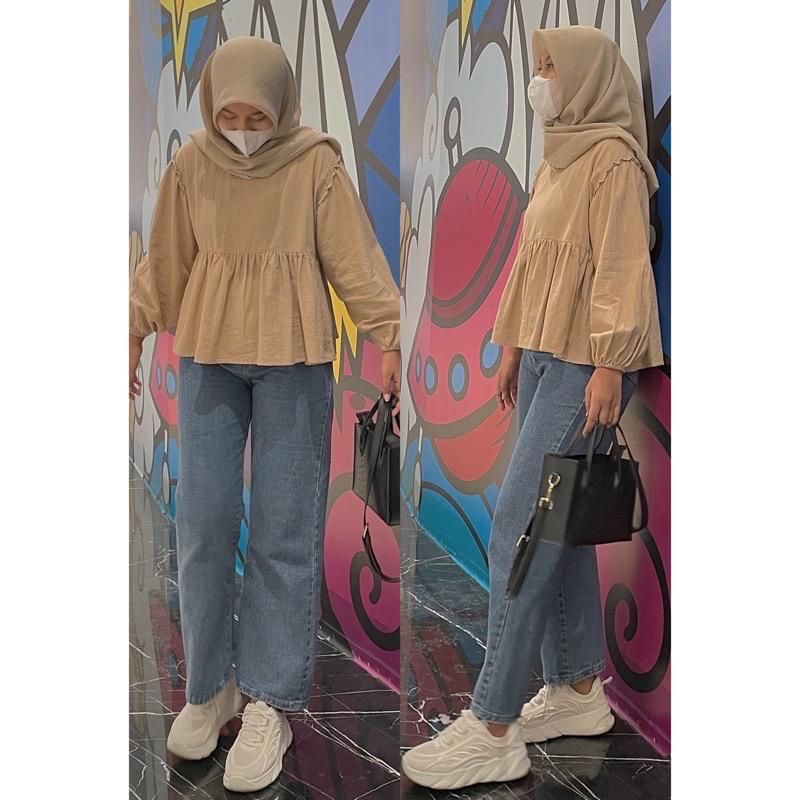 1KG MUAT 5PCS | ALINA BLOUSE LINEN SHIRT TOP CASUAL HITS OOTD SELEBGRAM FASHION GROSIR WANITA