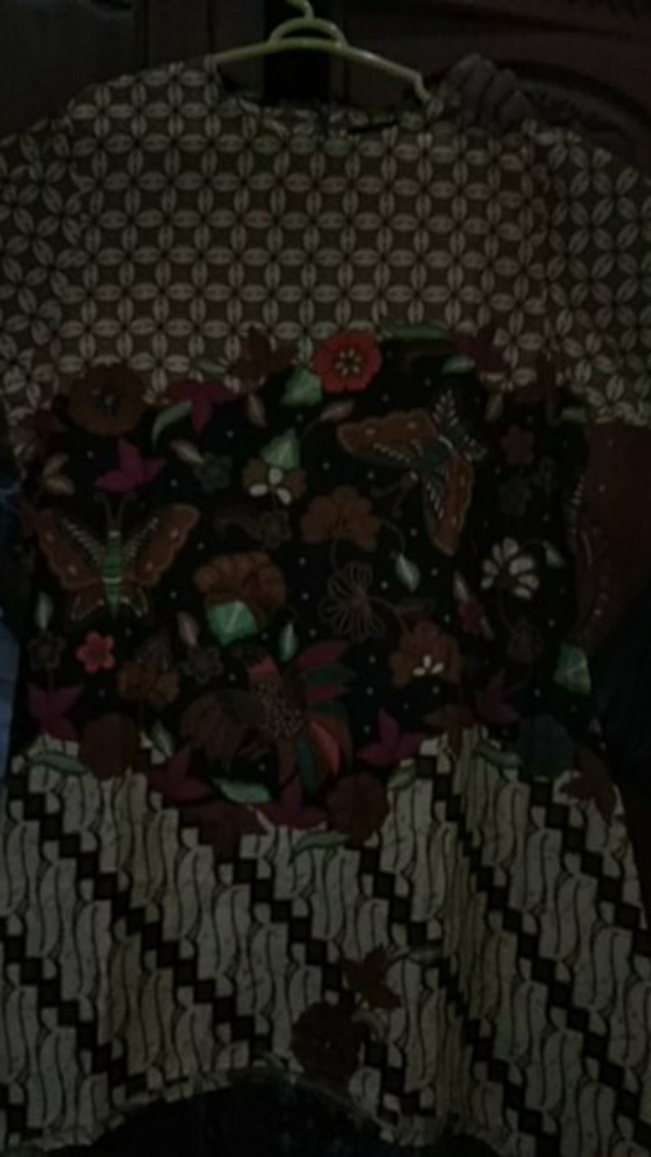 Tunik Batik Runcing Samping 03 Bhn Katun  Zaitun By Ratoe Modern